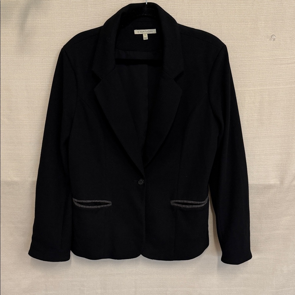 Ellen Tracy Black Blazer with Gray Accents